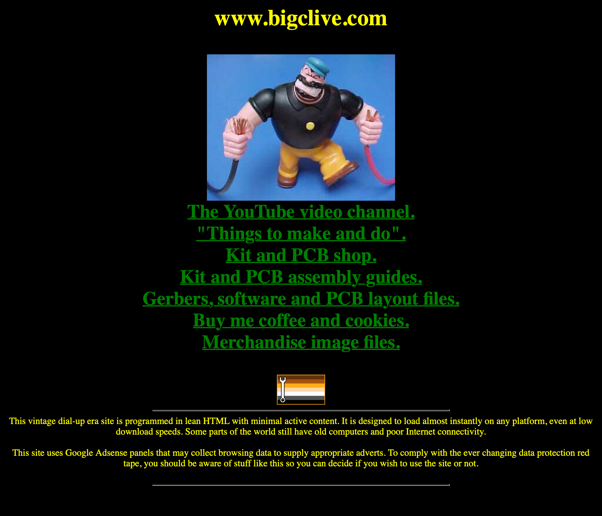 screenshot of BigClive.com