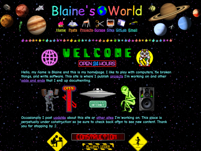 screenshot of Blaine's World