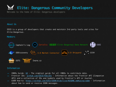 screenshot of Elite Dangerous Community Developers