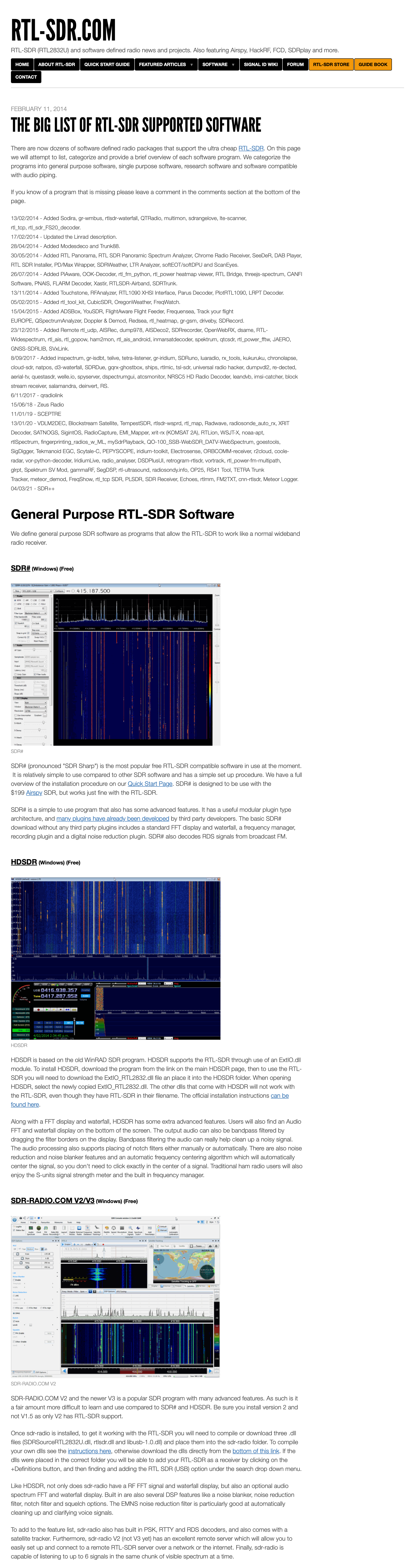 screenshot of List of RTL-SDR Software