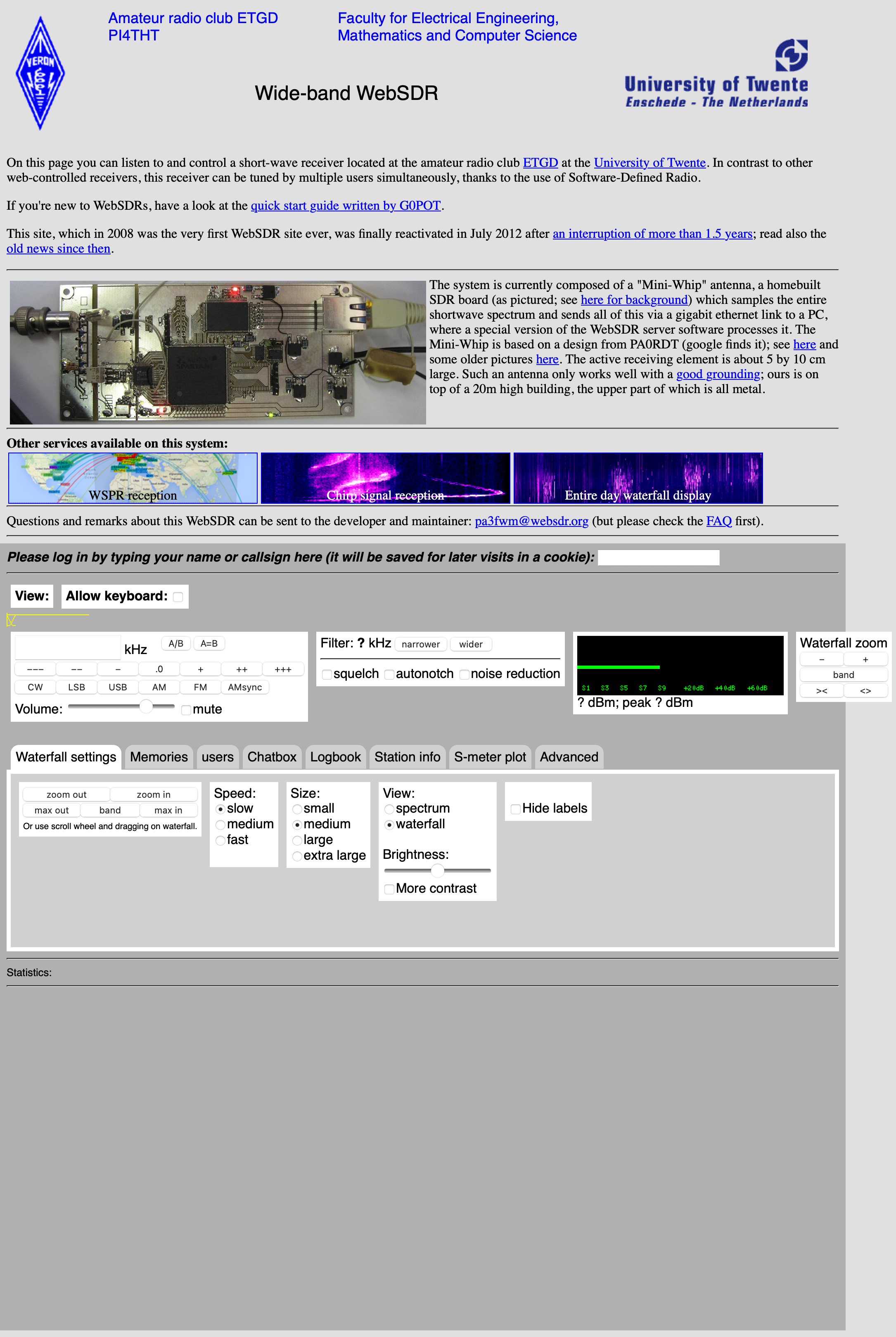 screenshot of Live Wideband SDR