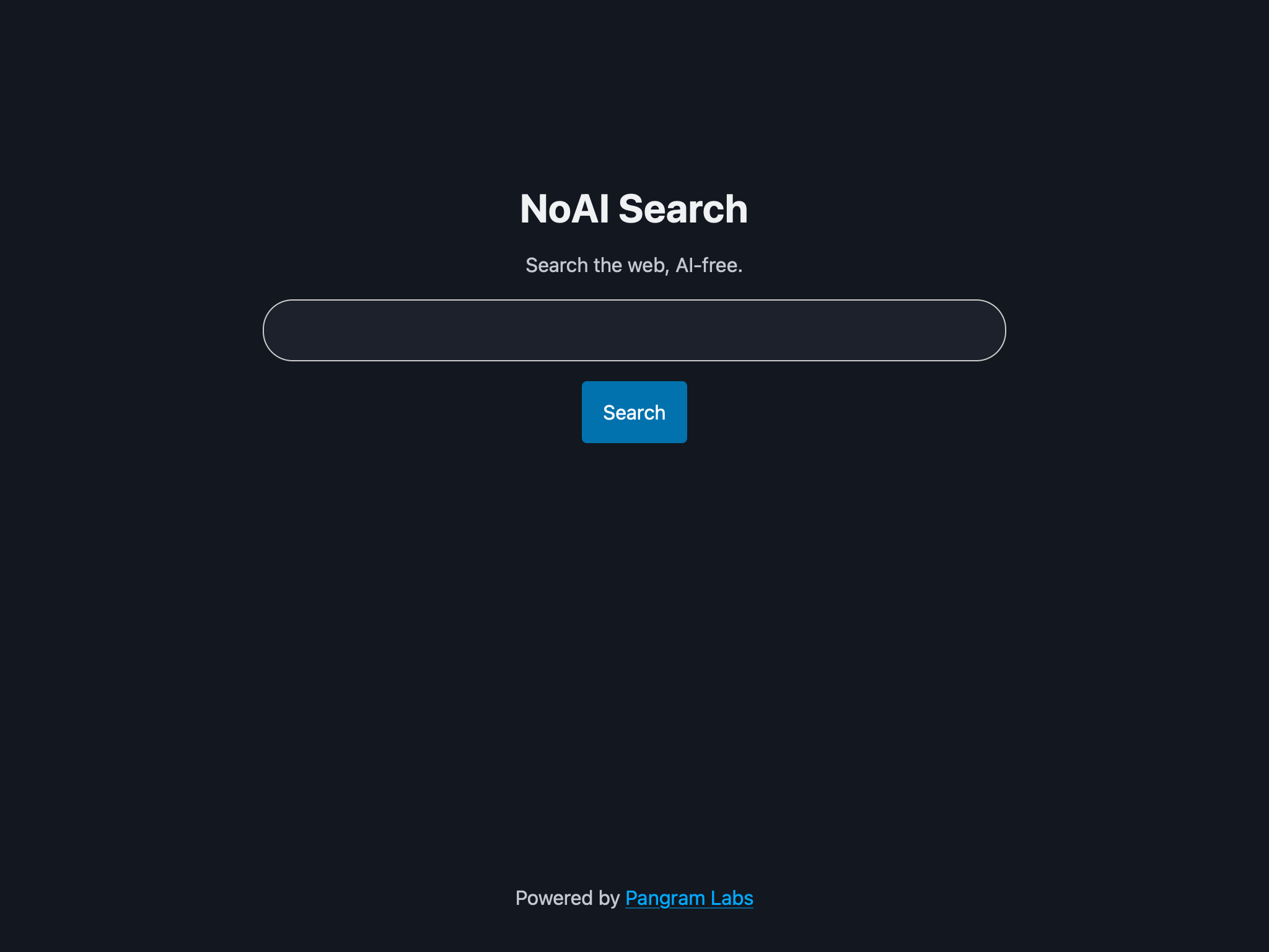 screenshot of NoAI Search